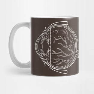 White Line Drawing of Human Eye Anatomy Mug